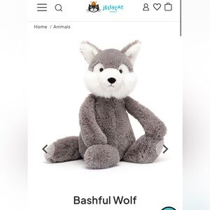 NWT: Jellycat Bashful Wolf
